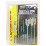 13 Pc Rapid Change Drill Bit Set