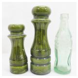 Green Ceramic Salt & Pepper Shakers, Los Angeles
