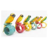 Wood Parrot Napkin Rings
