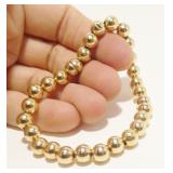 14K Y Gold Bead Bracelet 7.5" 6.05g Magnet Clasp