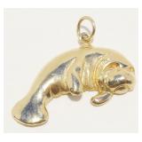 14K Y Gold Manatee Pendant 3.7g