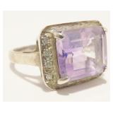 Sterling Silver Gemstone Ring Sz 7 5.4g