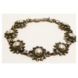 Sterling Silver Beaded Dome Bracelet 7.5" 22g