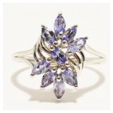 "STS" 925 Silver Gemstone Flower Ring Sz 11 3.3g
