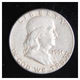 1961 Franklin Half-Dollar Silver Coin