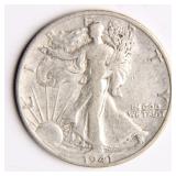 1941 Walking Liberty Half-Dollar Silver Coin