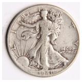 1941 Walking Liberty Half-Dollar Silver Coin