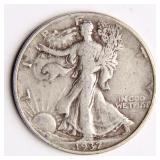 1937 Walking Liberty Half-Dollar Silver Coin