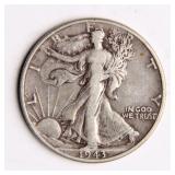 1943 Walking Liberty Half-Dollar Silver Coin