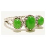 Sterling Silver Gemstone Ring Sz 10 2.8g