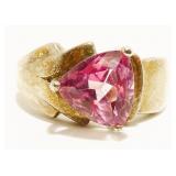 Vtg Sterling Silver Gemstone Ring Sz 7.5 6.2g