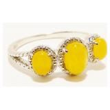 Sterling Silver Gemstone Ring Sz 10 2.9g