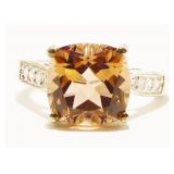 "STS" Sterling Silver Gemstone Ring Sz 8 3.5g