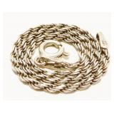 Dainty 7" Sterling Silver Rope Bracelet Italy 2.2g