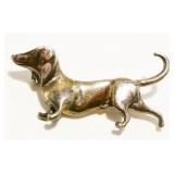 Jezlaine Sterling Silver Dachshund Brooch 5.5g