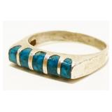 Mexican Turquoise 925 Silver Ring Sz 4.5 2.3g