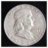 1963-D Franklin Half-Dollar Silver Coin