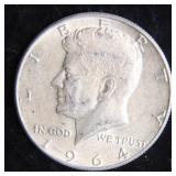 1964 Kennedy Half-Dollar Silver Coin