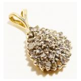 10K Yellow Gold & Diamond Pendant 1.4g