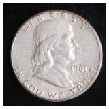1961 Franklin Half-Dollar Silver Coin