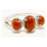 Sterling Silver Gemstone Ring Sz 10 2.8g
