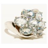 Sterling Silver Gemstone Ring Sz 5 3.2g