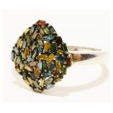 "GP" Sterling Silver Gemstone Ring Sz 9 4g