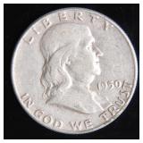1950 Franklin Half-Dollar Silver Coin