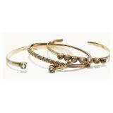 Three Sterling Silver Gemstone Bracelets 32.5g