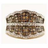 Rose Gold/Sterling Silver Gemstone Ring Sz 6 4.8g