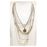 Grouping of Sterling Silver Necklaces 44.6g