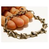 Mexican Sterling Silver Link Bracelet 8" 17g