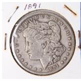 1891 Morgan Silver Dollar Coin