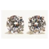 Sterling Silver CZ Solitaire Earrings 1.2g