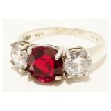 Sterling Silver Gemstone Ring Sz 10 4.4g