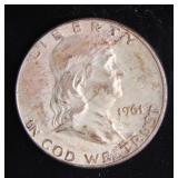 1961-D Franklin Half-Dollar Silver Coin