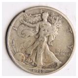 1918 Walking Liberty Half-Dollar Silver Coin