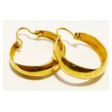 18K Yellow Gold Hoop Earrings 4.5g