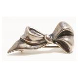 Small Taxco Mexico 925 Silver Bow Brooch 3.4g
