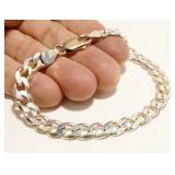 Sterling Silver Cuban Link Bracelet Italy 7" 13.8g
