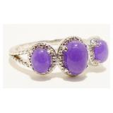 Sterling Silver Gemstone Ring Sz 10