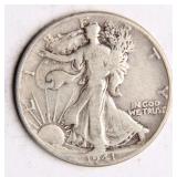 1941 Walking Liberty Half-Dollar Silver Coin