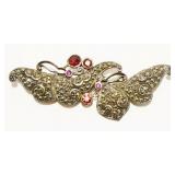 925 Silver Gemstone Marcasite Pendant Brooch 11.8g