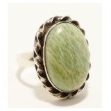 Mexican Sterling Silver Gemstone Ring Sz 9 9.1g