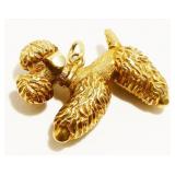 14K Y Gold Poodle Pendant Charm 2.5g