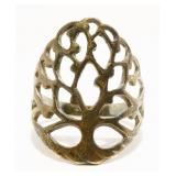 Sterling Silver Tree Ring Sz 9 4.1g
