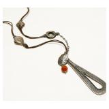 Silpada Sterling Silver & Bead Necklace on Cord