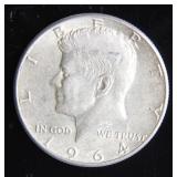 1964 Kennedy Half-Dollar Silver Coin