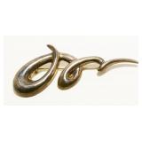 Vtg Sterling Silver Squiggle Brooch 8.4g