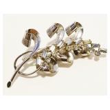 Vtg "CA" Sterling Silver Floral Brooch 8.2g